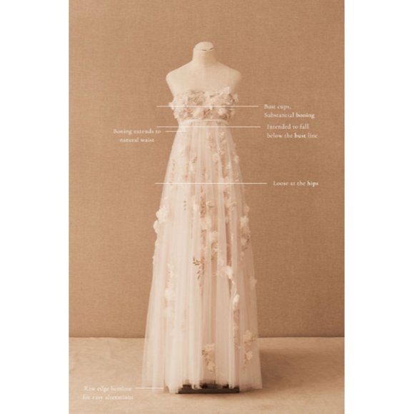 BHLDN Wtoo Tippi Wedding Gown Size 14 Blush - Picture 8 of 8